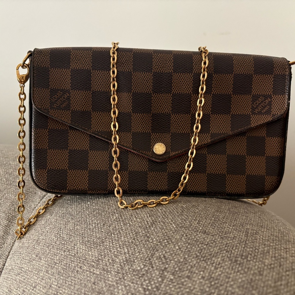 Louis Vuitton Brown and Gold Crossbody Bag